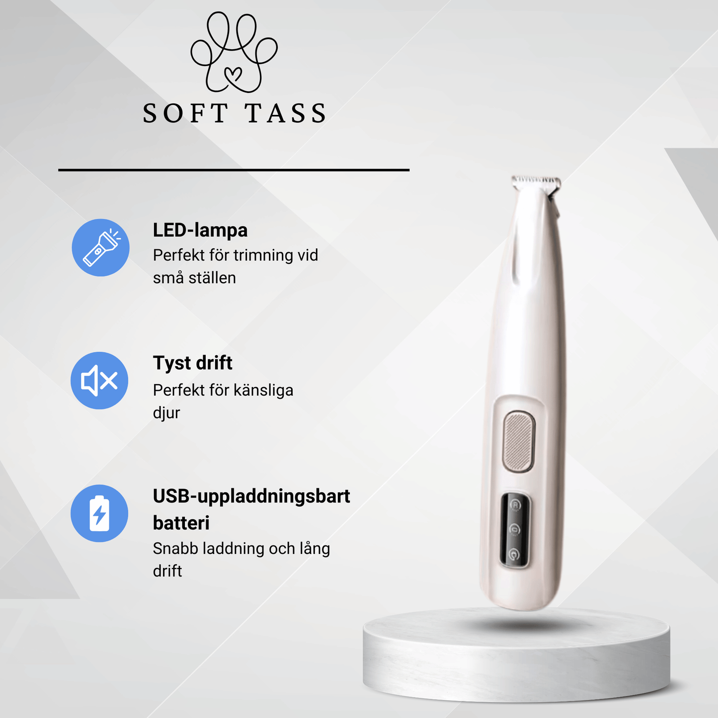 Tasstrimmer för hund och katt – exakt & skonsam