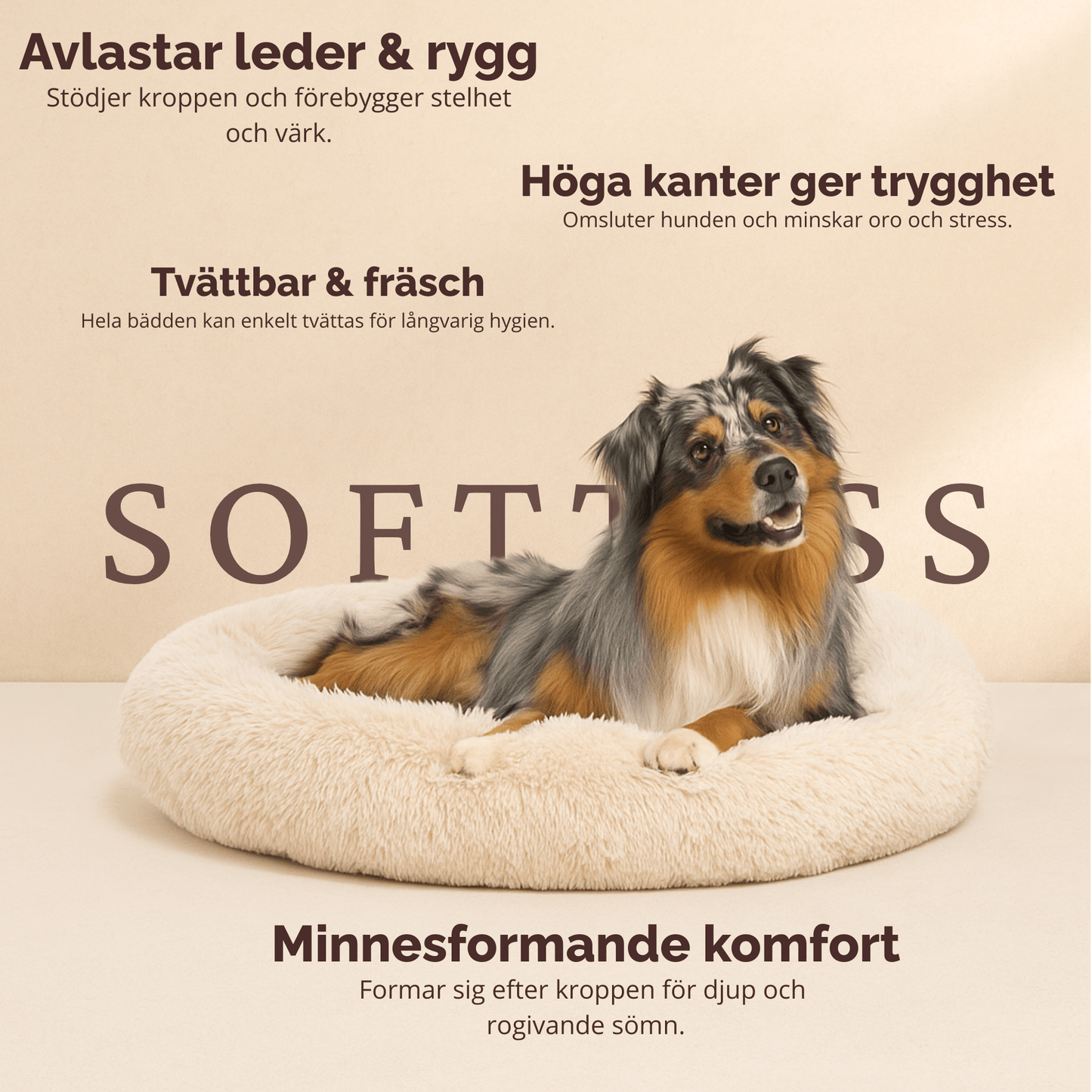 Drömkorgen – ortopedisk djurbädd med stöd | Köp hos SoftTass