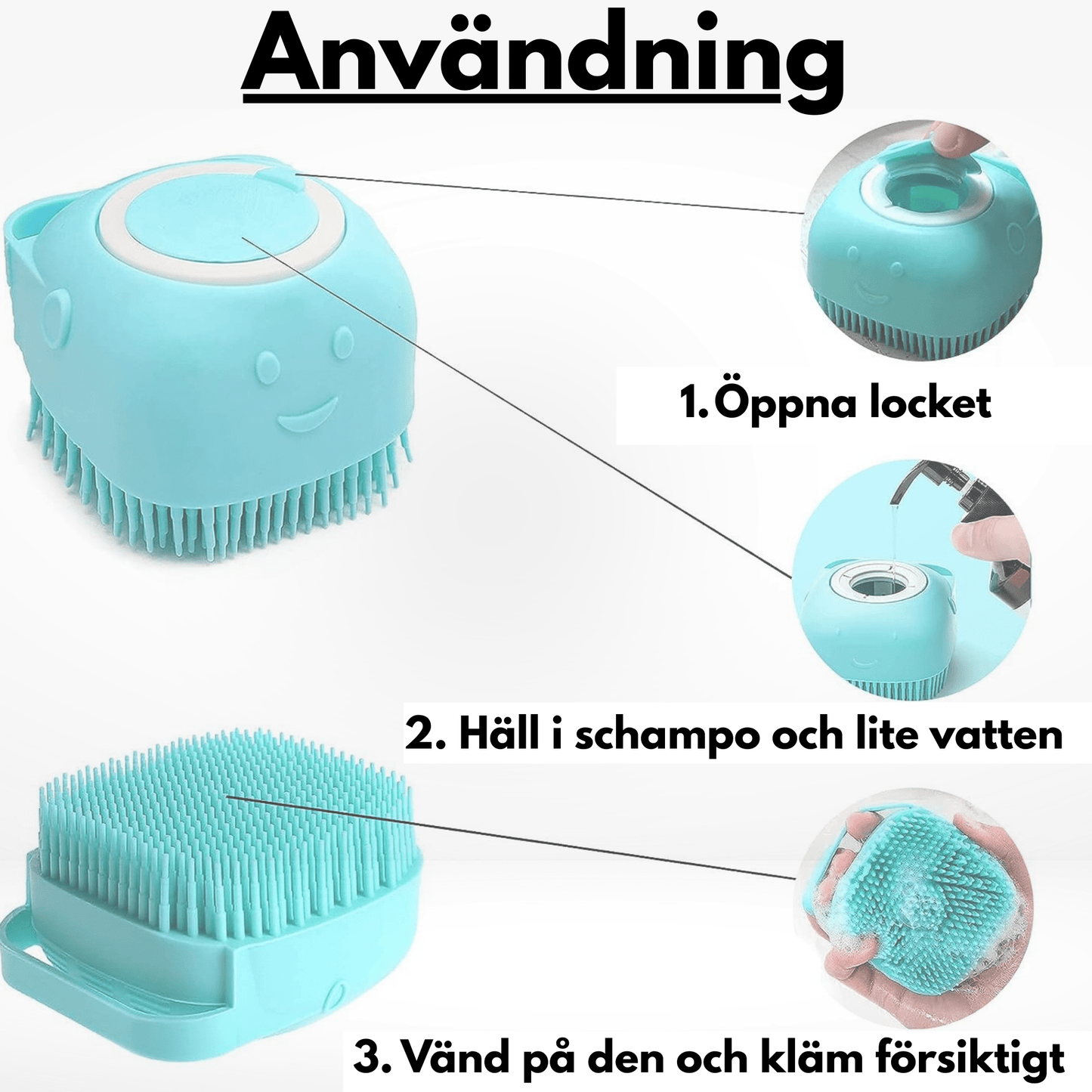 Duschborste för hund och katt – massage & rengöring | Köp hos SoftTass