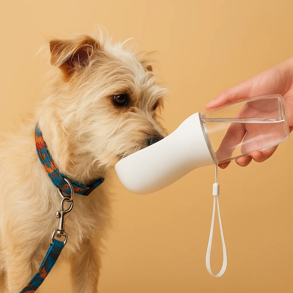 Vattenflaska till husdjur – spillfri på språng | Köp hos SoftTass