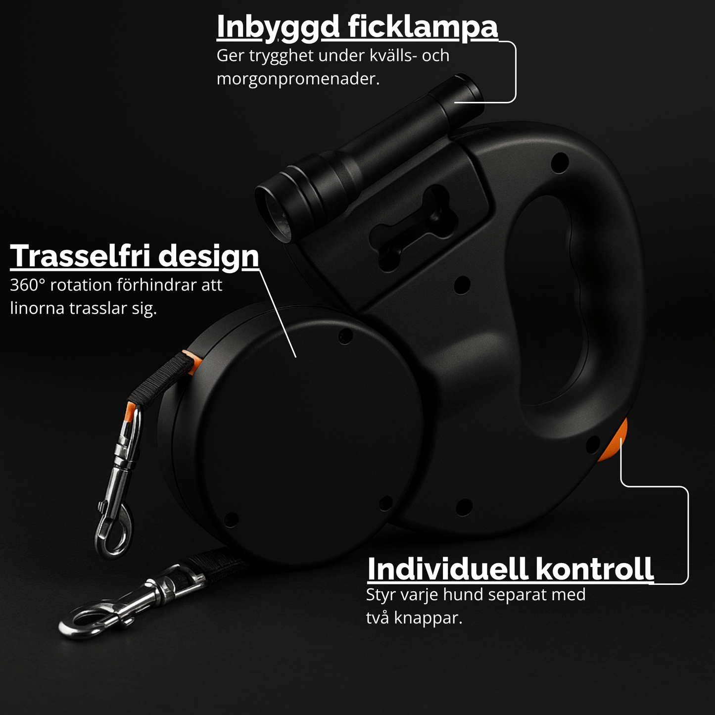 Dubbelkoppel – trasselfritt promenera två hundar | Köp hos SoftTass