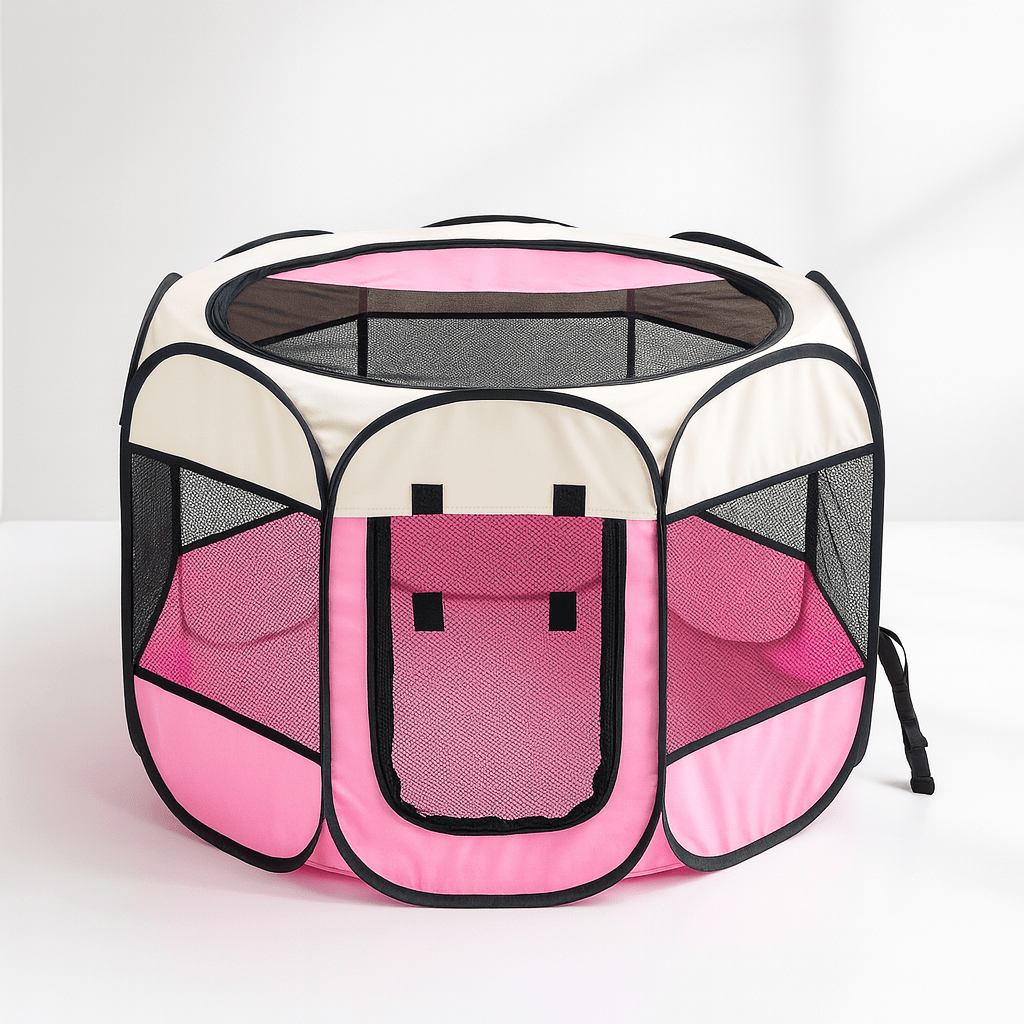 Hopfällbar Hund och Katthage med Ventilation